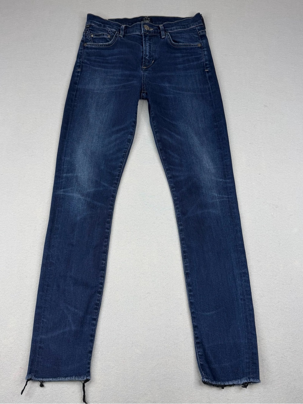 Citizens of Humanity Rocket High Rise Skinny Jeans Size 26 Blue Raw Hem